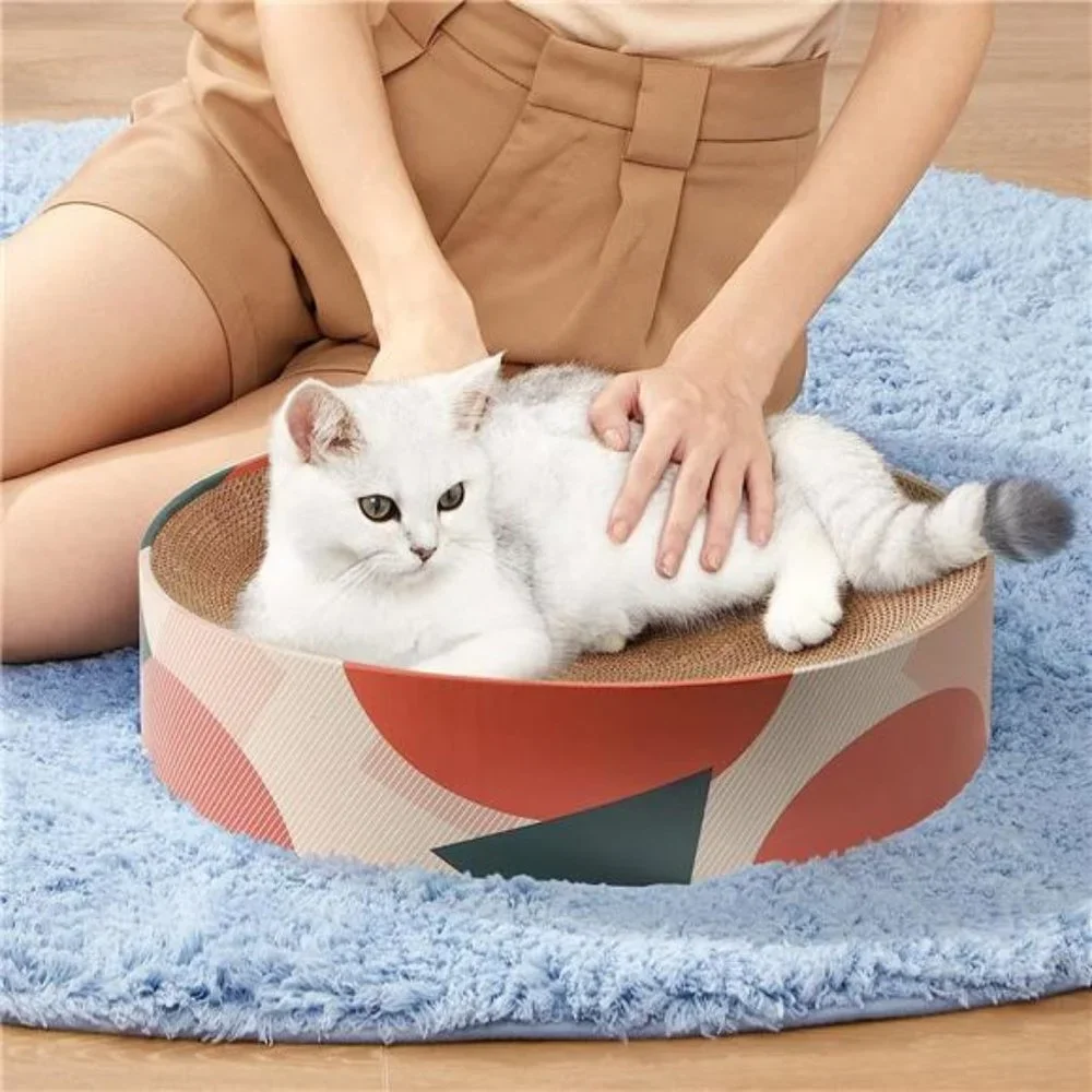Cat Scratcher Carboard Bed Lounge Couch for Indoor Cats Oval Shape 17